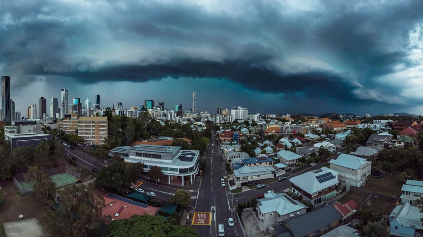 A big storm over the Brisbane city